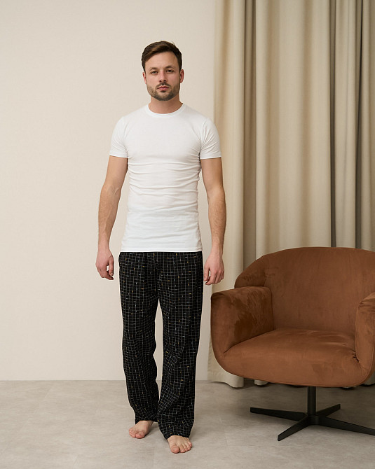 Мужские пижамные штаны - темно-синие в клетку Tom John 2002Ш L Киев - изображение 1