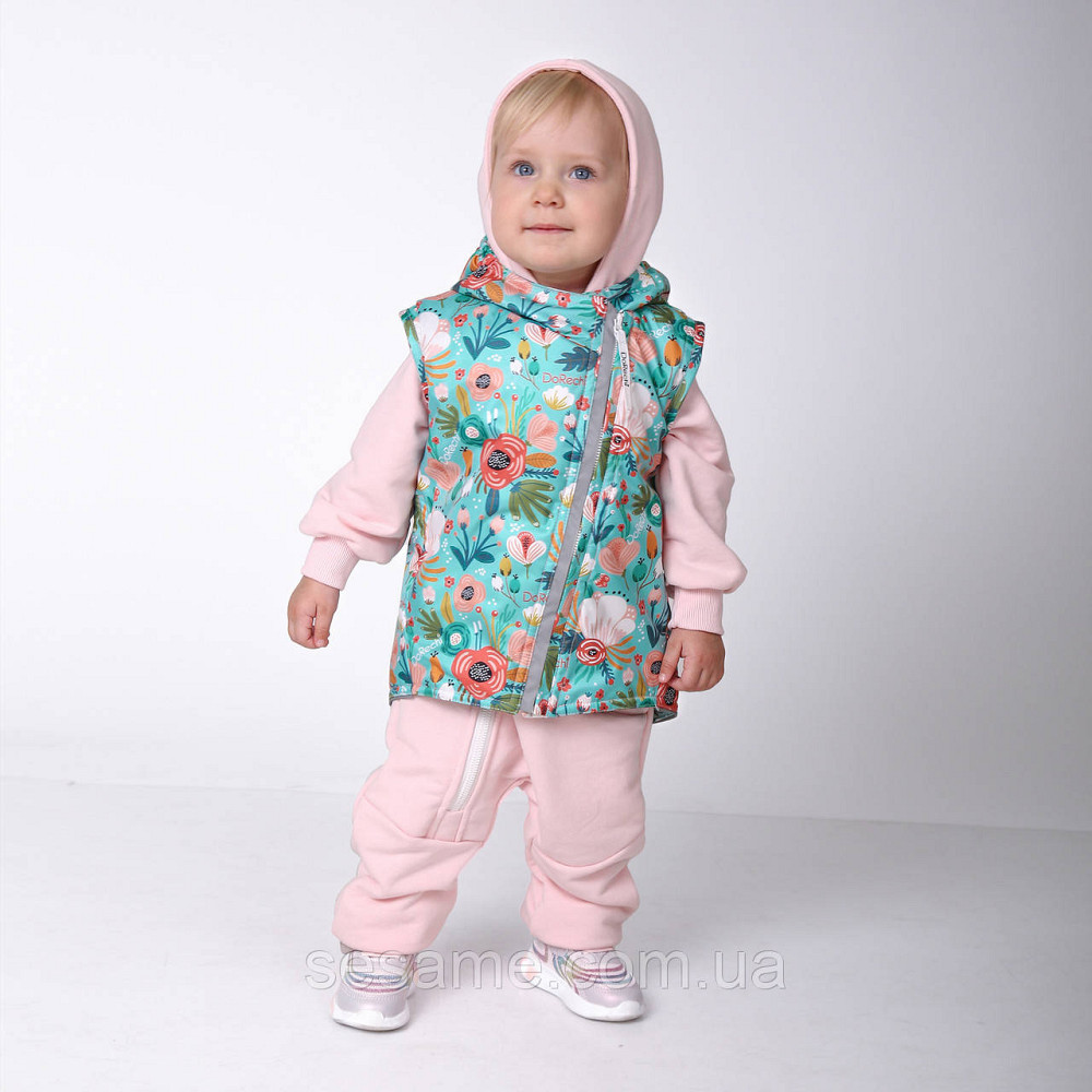 Дитяча Куртка-жилетка 2 в 1 демісезонна Казкові квіти Харків - фото 1
