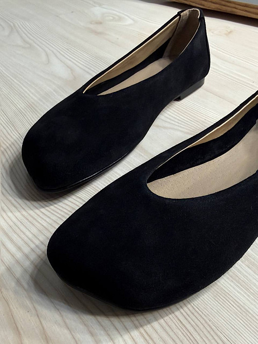 Балетки жіночі Zemira 23-0582 замшеві квадратний носок чорні, 36, 23,5 см Київ - фото 3