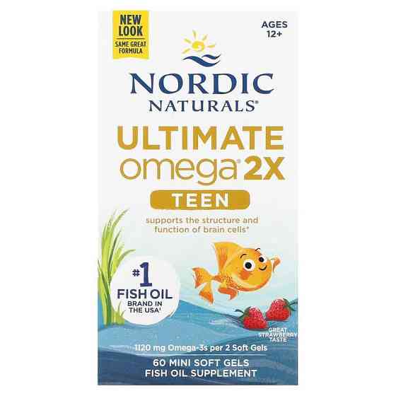 Омега для підлітків Nordic Naturals Teen Ultimate Omega 2X від 12 років 60 міні гел капс смак полуниці Київ