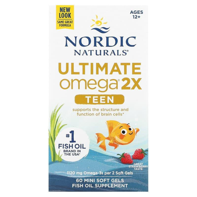 Омега для підлітків Nordic Naturals Teen Ultimate Omega 2X від 12 років 60 міні гел капс смак полуниці Київ - фото 2
