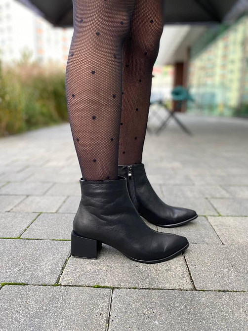 Черевики жіночі No brend 4057 чорні (весна-осінь, шкіра натуральна) (6126) Коломыя - изображение 5