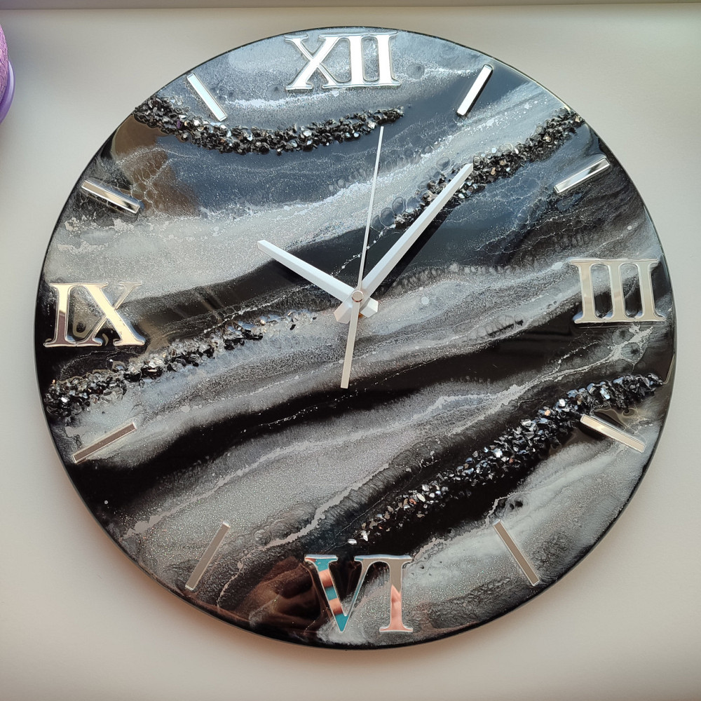 Настінний годинник з епоксидної смоли ручної роботи Дніпро - фото 5