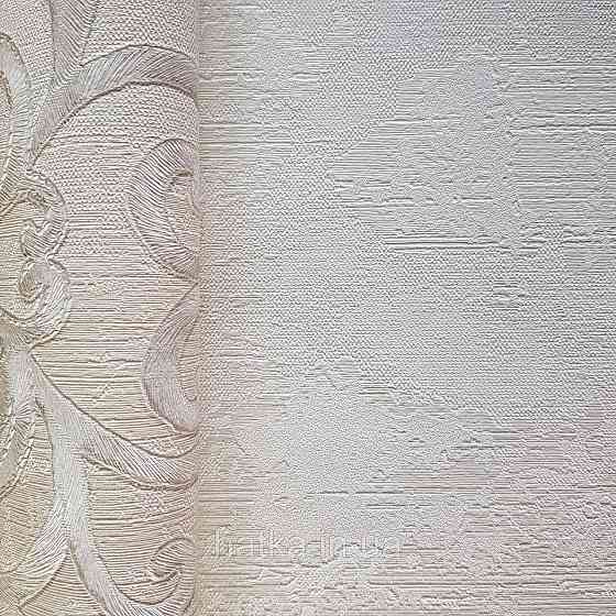 Шпалери метрові вінілові на флізелін 24 Carati Cristiana Masi під штукатурку структурні білі з сріблом Київ
