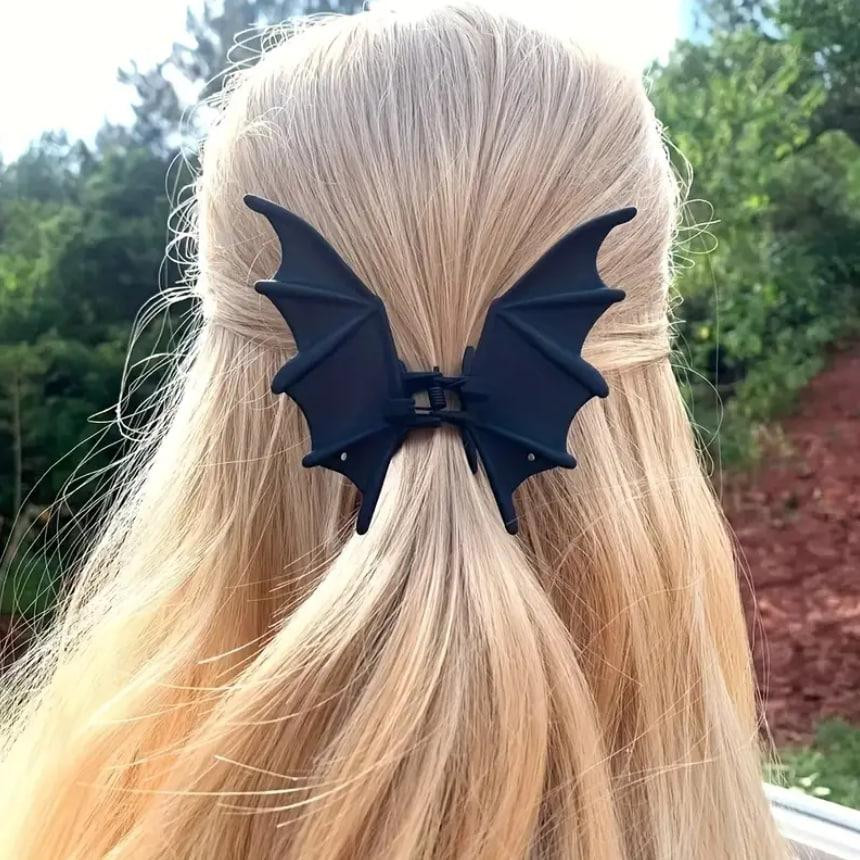 Заколка для волос “Летучая мышь”, черная шпилька-клипса с крыльями Киев - изображение 1