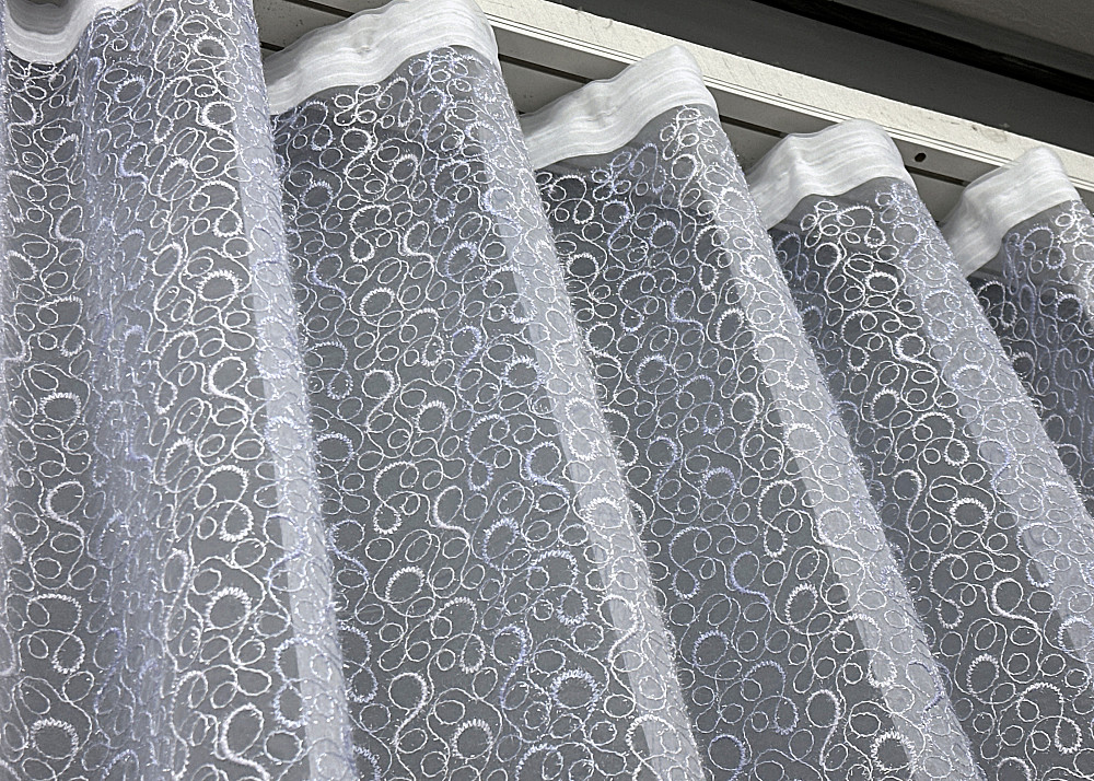 Тюль органза с вышивкой и люрексом цвет голубой с белым 1690т Киев - изображение 8