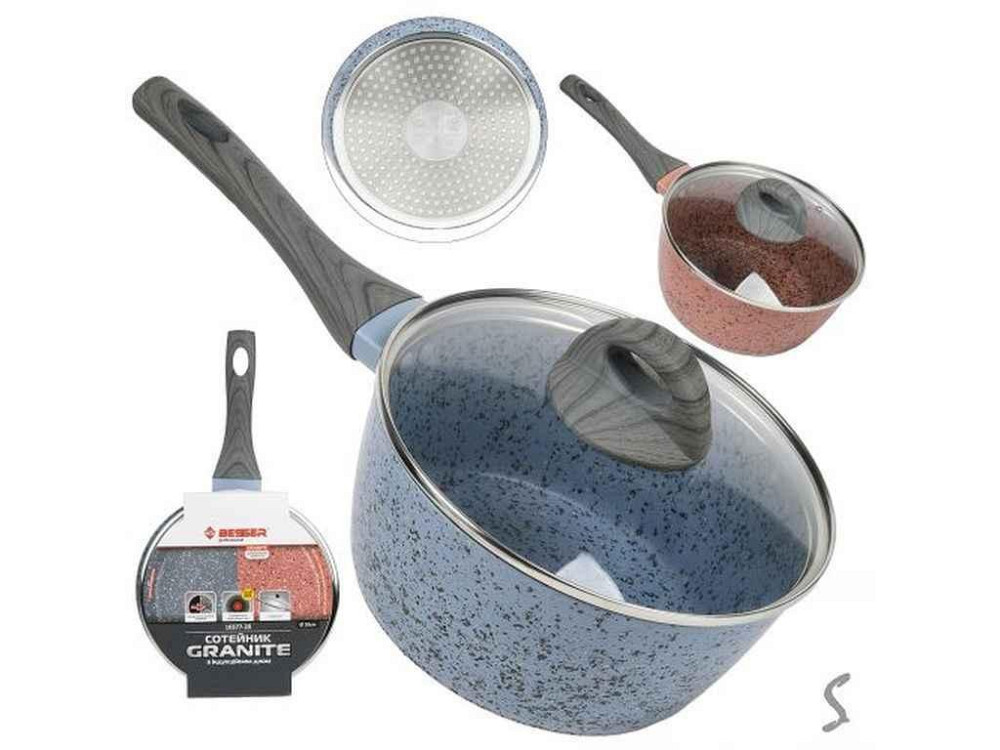 Сотейник с крышкой литой Granite инд. дно 1.3 л 10377-16 ТМ STENSON Киев - изображение 1