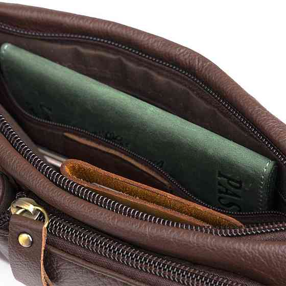 Поясная cумка мужская Vintage 14747 Коричневая Киев