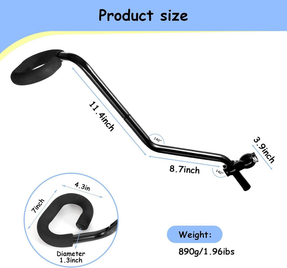Ручка-тримач для навчання їзди на дитячому велосипеді, штовхач для біговелу для балансування алюмінієвий чорний Київ - фото 3
