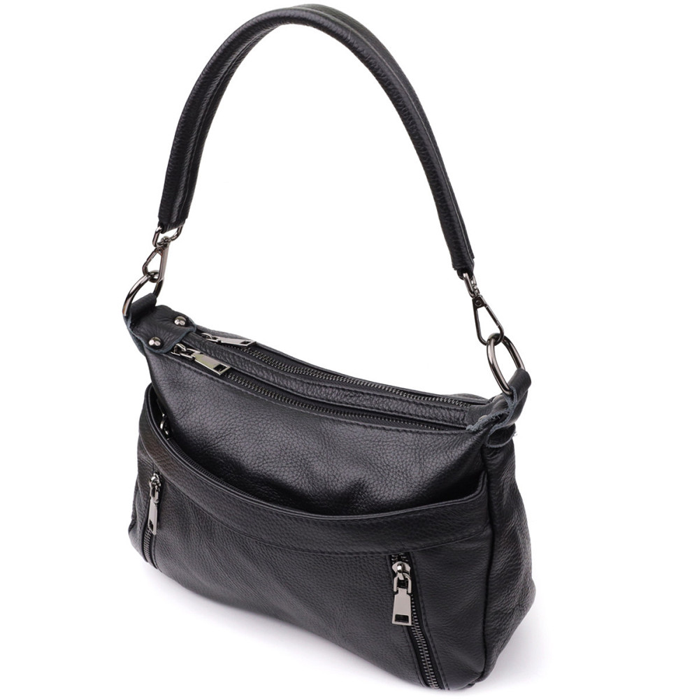 Женская сумка из натуральной кожи Vintage 23011 Черный Киев - изображение 1