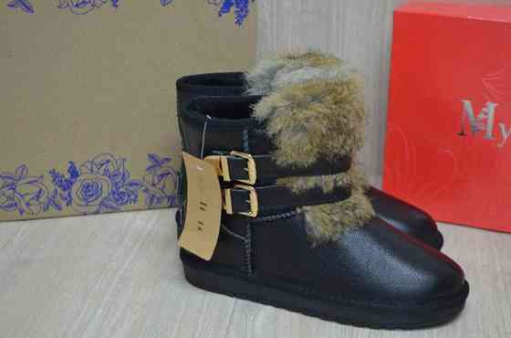 ITTS Угги жіночі ITTS чорні натуральна шкіра з хутром штучним размер 36р. (8801-1) Коломия