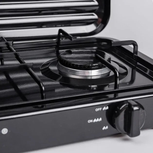 Двухконфорочная газовая настольная плита SK-6002 с регулируемым пламенем и равномерным нагревом Киев - изображение 2