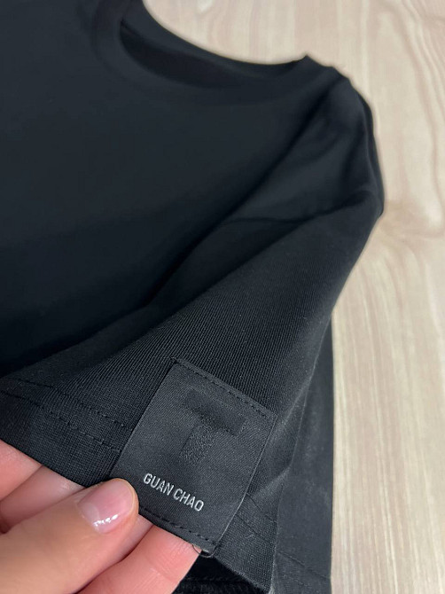 Футболка женская A-N 26075 оверсайз базовая с нашивкой, черный, one size Киев - изображение 2