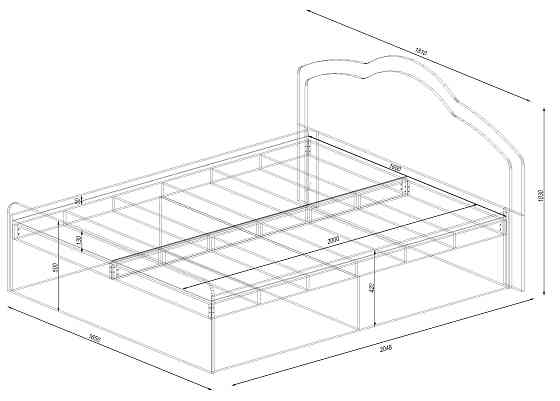 Ліжко Діана двоспальне, Дуб Сонома Трюфель, 2048х1810х1030 Львів