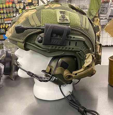 Тактичний комплект шолом Fast з кавером + навушники Earmor М32 + кріплення чебурашка + противага (Оливковий) M Київ
