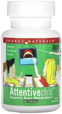 Вітаміни для мозку дитячі Source Naturals Attentive Child 60 таблеток Київ