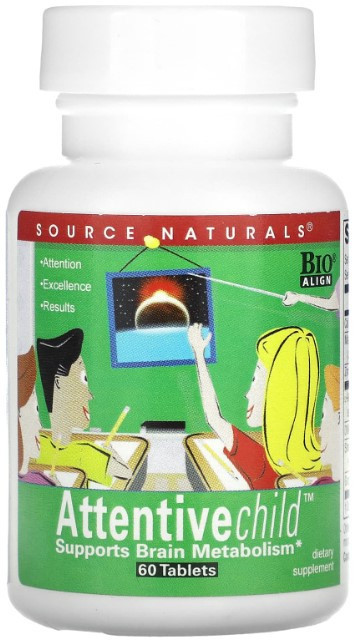 Вітаміни для мозку дитячі Source Naturals Attentive Child 60 таблеток Київ - фото 1