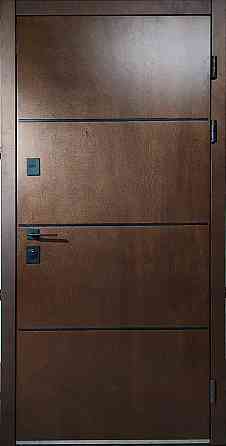 Двері вхідні SARMAK Елегант термо Нортон дерев'яна панель ArWood горіх світлий / ПВХ горіх світлий 860х2040 мм Київ