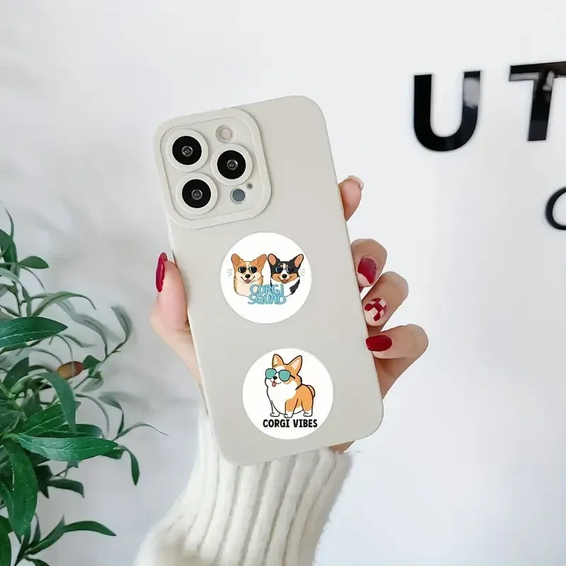 Рулон стикеров с корги – 500 штук, 6 милых дизайнов щенков Киев - изображение 3