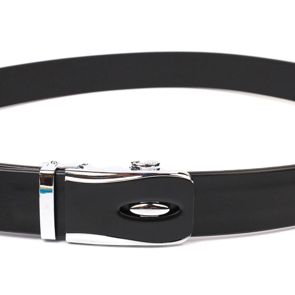 Брючний чоловічий ремінь із пряжкою автомат з натуральної шкіри Чорний (Vintage) Київ - фото 2