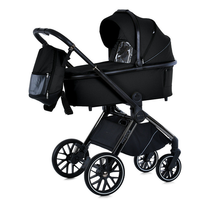 Коляска універсальна 2в1 El Camino PRESTIGE Black люлька + прогулянковий блок сумка дощовики москітна сітка Чорна (ME 1124-2) Чернігів - фото 1