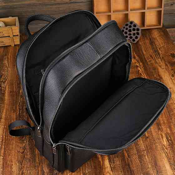 Шкіряний рюкзак для ноутбука на два відділи Vintage 20906_1 Чорний Київ