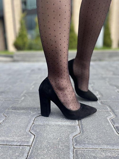 Туфлі жіночі SEE SEVEN чорні натуральна замша 36р. каблук 10 см (3537) Коломыя - изображение 8