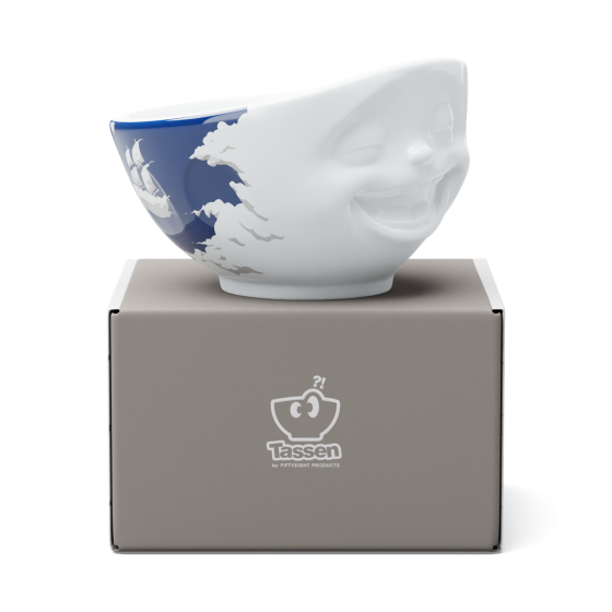 Піала Tassen Сміхотерапія (500 мл) порцеляна (Білий із синім декором) Київ