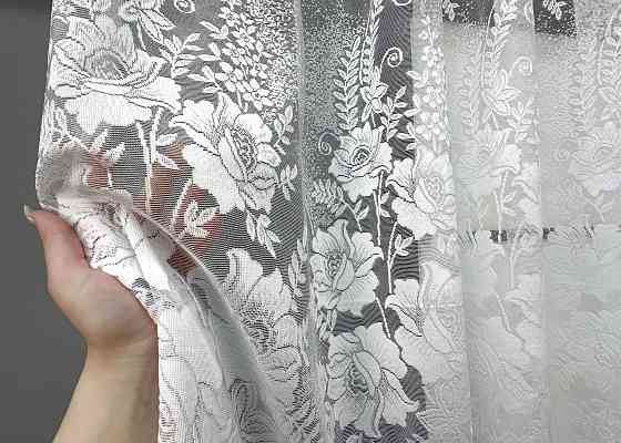 Короткая тюль, длина 1,2м, жаккард 