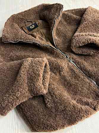 Шуба женская Lady Yep 10017 тедди бомбер оверсайз на молнии, коричневый, one size Киев