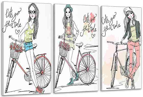 Модульна картина у вітальню/ спальню Дівчинка      ART-283_3A Київ