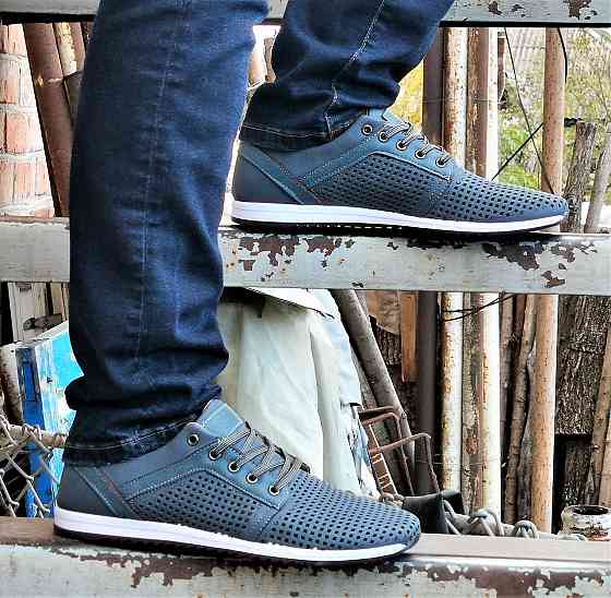 Чоловічі мокасини Літні Сині Кросівки Сіточка Сірі (розміри: 40,41) Відео Огляд - 01-3 Дніпро