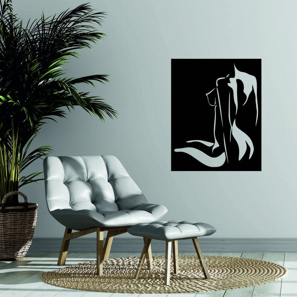 Декоративное настенное Панно «Силуэт женщины», Декор на стену 70*56 см, Черный Киев - изображение 4