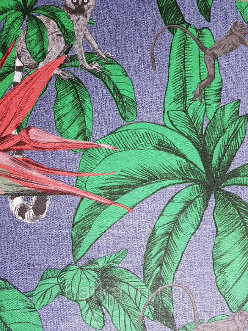 Шпалери вінілові на флізелін гарячого тиснення Marburg Natural vibes метрові листя тварини на темно синьому Київ - фото 1