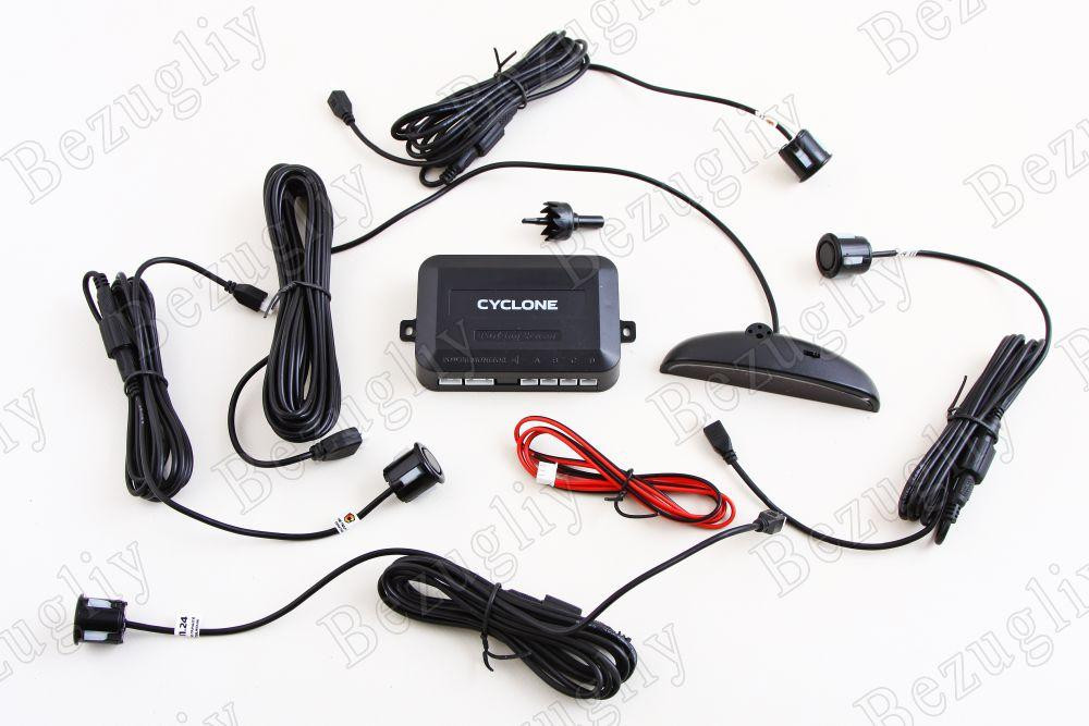 Парктроник 4 датчика Cyclone черный Винница - изображение 1