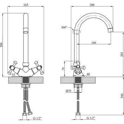 Смеситель Kroner Rhein-C034 (CV018616) Винница - изображение 7