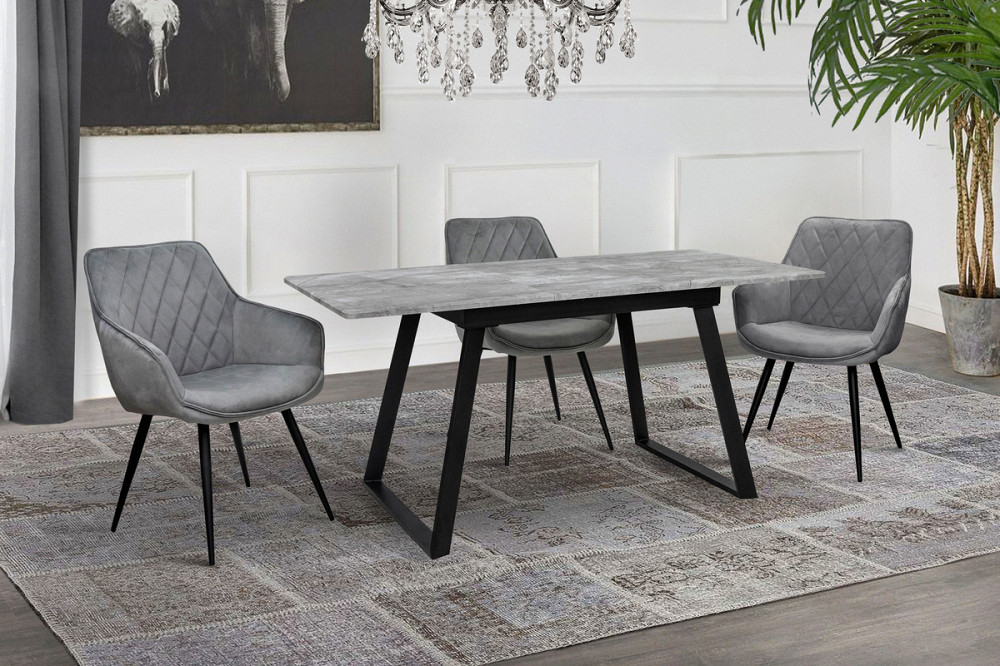 Стіл Тандем 120(+40)*75 чорний метал/базальт Київ - фото 7