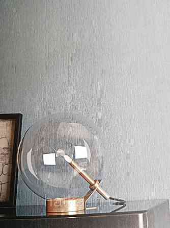 Обои виниловые на флизелине Marburg Art deco 31970 метровые однотонные бирюзовые мелкая полоска под ткань Киев