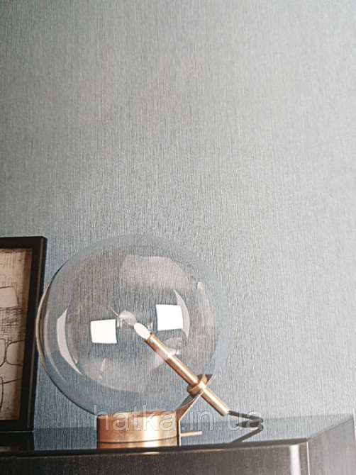 Шпалери вінілові на флізелін Marburg Art deco 31970 метрові однотонні бірюзові дрібна смужка під тканина Київ - фото 1