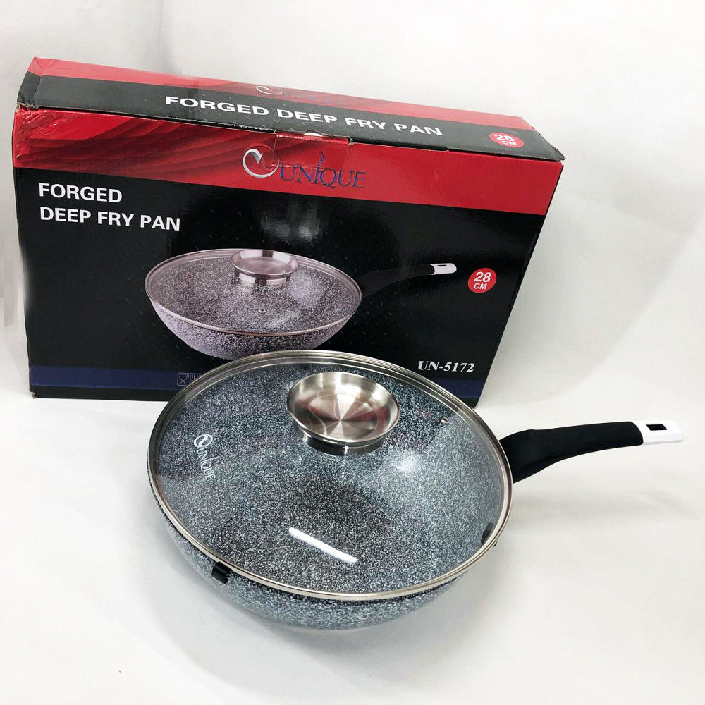 Сковорода универсальная для дома UNIQUE UN-5172 28 см, Удобная сковорода для порций ZU-76 Львов - изображение 2