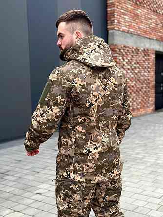 Мужская военная пиксельная куртка soft shell демисезонная тактическая куртка софт шел для военнослужащих Львов