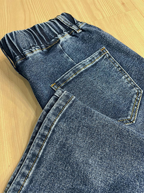 Джинси жіночі Vanver 8023 MOM STRAIGHT jeans comfort рівні стрейчеві талія на резинці шнурок сині, синій, З6, 36, 94 см, 116 см Київ - фото 3