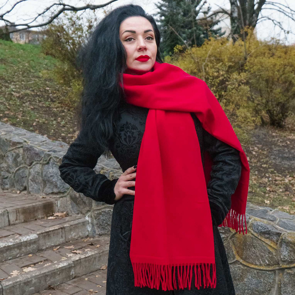 Шарф женский кашемировый 70х200 SAFALANO бордовый Сумы - изображение 8