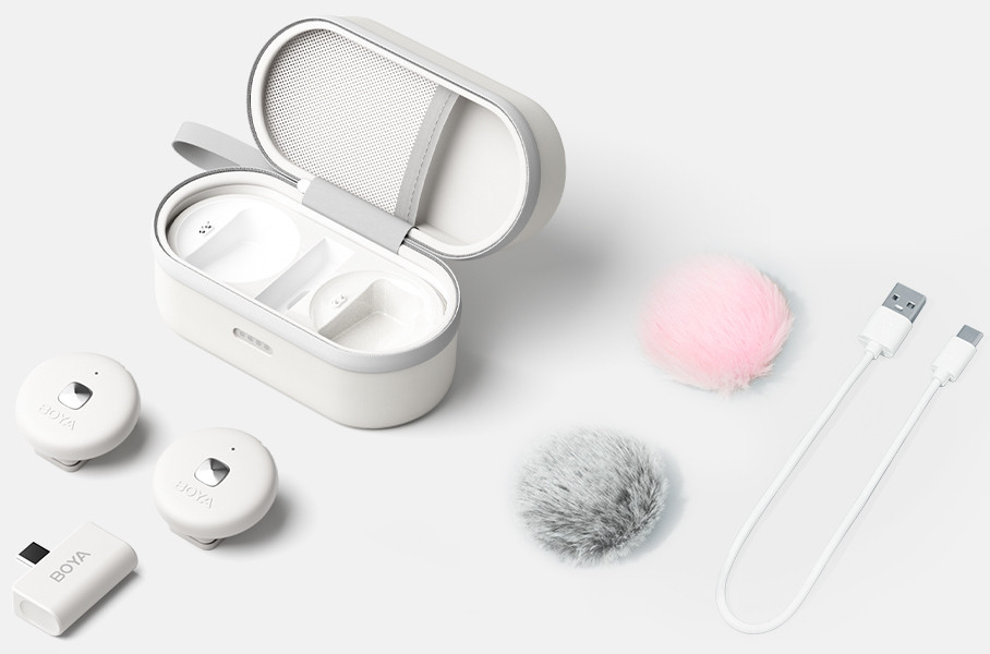 Мікрофон бездротовий Type-C білий iPhone Android Boya Omic-U White Київ - фото 5