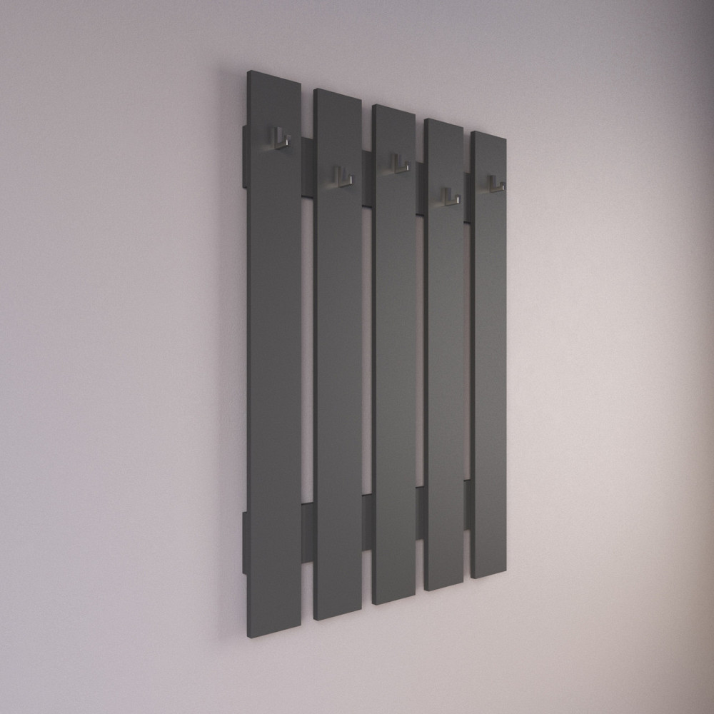 Вешалка настенная VAYS D-5 Антрацит, с крючками, ЛДСП, 77×110 см - для прихожей, коридора, прихожей Львов - изображение 1