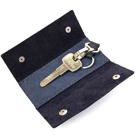 Ключница тубус кожаная на кнопках Grande Pelle 11343 Синяя Киев