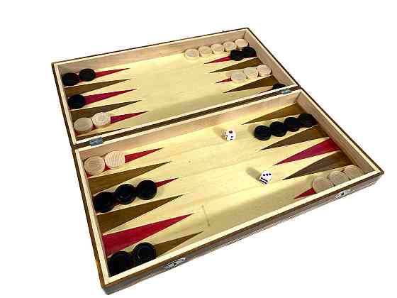 Шахматы, шашки, нарды, шахматная доска для игор 3 в 1 из натурального дерева размер 44.5х44.5 см (XL) Каменец-Подольский