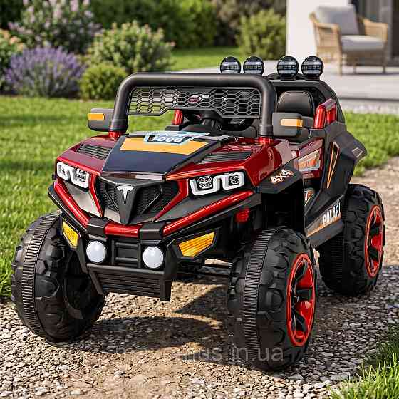 Детский электромобиль-багги 4х4 Spoko SP-V50 Красный на аккумуляторе (4 мотора, 12V, USB, функция качания) для детей до 5 лет Мостиска