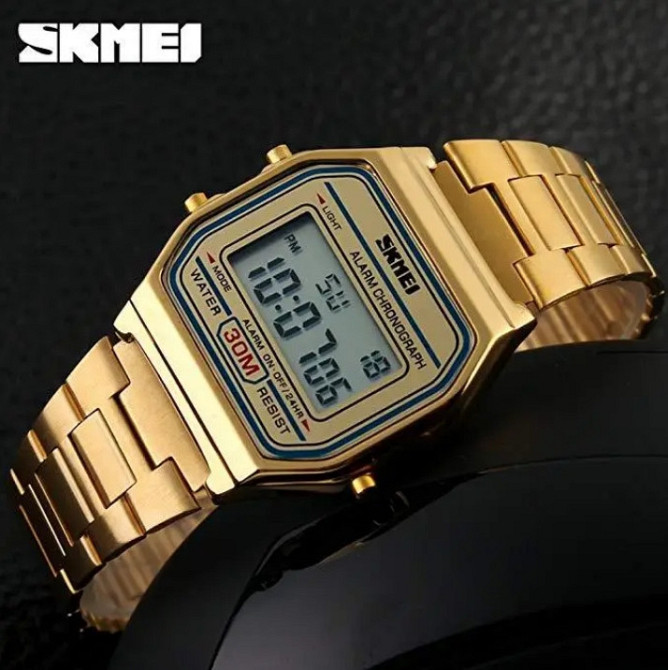Наручний чоловічий годинник Skmei 1123 золотий Вінниця - фото 5