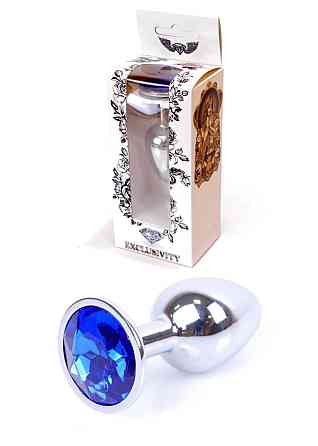 Анальна пробка - Jewellery Silver Plug Dark Blue Sex Aura Київ